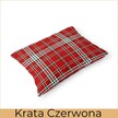 Poszewka na poduszkę 40x60cm BAWEŁNA 100% CERTYFIKAT - Krata Czerwona (2)