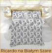 POŚCIEL Z KORY 160x200 + POSZEWKA 70x80 GRUBA  POLSKA BAWEŁNA - Ricardo na Białym Szare (3)