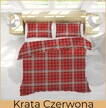 Pościel 140x200cm, 70x80cm, 140g/m2, bawełna 100% : Krata Czerwona (3)