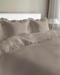 Pościel z falbaną 160x200cm 100% BAWEŁNA pościel w stylu BOHO kolor TAUPE (1)