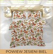 POŚCIEL Z KORY 160x200 + POSZEWKA 70x80 GRUBA POLSKA BAWEŁNA - Powiew jesieni na na białym tle (3)
