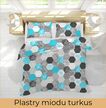 Pościel z Kory 140x200 + 1x70x80 Bawełna 100% Bielawa Produkt Polski - Plastry miodu turkus (3)