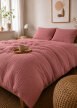 Pościel muślinowa dwuwarstwowa 220x200cm + 2x70x80cm - muślin + bawełna Vintage Rose (4)