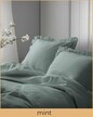 Pościel z falbaną 140x200cm 100% BAWEŁNA pościel w stylu BOHO kolor MIĘTOWA / MINT (5)