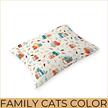 Poszewka na poduszkę 40x60cm BAWEŁNA 100% CERTYFIKAT - Family Cats Color (2)