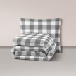 Pościel z Kory 140x200 + 1x70x80 Bawełna 100% Bielawa Produkt Polski - Krata szara (1)