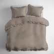 Pościel z falbaną 160x200cm 100% BAWEŁNA pościel w stylu BOHO kolor TAUPE (2)