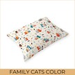 Poszewka na poduszkę 50x70 BAWEŁNA CERTYFIKAT, wzór: FAMILY CATS COLOR (2)