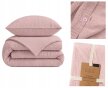 Pościel muślinowa dwuwarstwowa 220x200cm + 2x70x80cm - muślin + bawełna Pink (10)