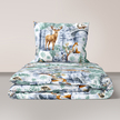 Komplet Pościeli Zimowej 160x200 + 2x70x80, 100% Bawełna, 140g/m2, wzór: Winter Forest Green (1)