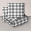 Komplet Pościeli 160x200 + 2x70x80, 100% Bawełna, 140g/m2, wzór:  Krata szara (1)