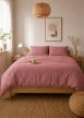 Pościel muślinowa dwuwarstwowa 220x200cm + 2x70x80cm - muślin + bawełna Vintage Rose (1)