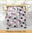 Pościel z Kory 160x200 + 1x70x80 KOMPLET PREMIUM : Plastry miodu Róż (3)
