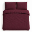 Pościel muślinowa dwuwarstwowa 220x200cm + 2x70x80cm - muślin + bawełna Burgundy (7)