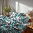 Pościel z Kory 160x200 + 2x70x80 Bawełna 100% Bielawa Produkt Polski - TURKUS LIŚCIE 3D (6)