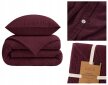 Pościel muślinowa dwuwarstwowa 220x200cm + 2x70x80cm - muślin + bawełna Burgundy (11)