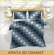 Pościel z kory 160x200 +2szt.70x80 GOLD Krata 3D granat (3)