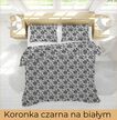 Komplet Pościeli 160x200 + 2x70x80, 100% Bawełna, 140g/m2, wzór: Koronka czarna na białym (3)