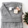 Szlafrok Waflowy Kimono Szary Unisex Długi Certyfikat - Rozmiar XL (4)