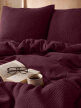 Pościel muślinowa dwuwarstwowa 220x200cm + 2x70x80cm - muślin + bawełna Burgundy (1)