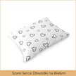 Poszewka na poduszkę 50x70 BAWEŁNA CERTYFIKAT Szare Serca Obwódki na Białym (2)