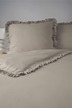 Pościel z falbaną 160x200cm 100% BAWEŁNA pościel w stylu BOHO kolor TAUPE (4)
