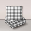 Pościel z Kory 140x200 + poszewka 70x80 POLSKI PRODUCENT - Krata szara (1)