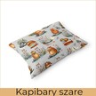 Poszewka na poduszkę 50x70 BAWEŁNA CERTYFIKAT, wzór: Kapibary szare (2)