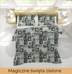 Pościel Świąteczna 140x200cm, 70x80cm, 140g/m2, bawełna 100% :  Magiczne święta zielone (7)