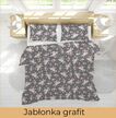 Pościel z kory 200x220 cm + 2x 70x80 cm POLSKA PRODUKCJA , wzór: Jabłonka grafit (3)