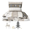 Pościel z Kory 140x200 + 1x70x80 Bawełna 100% Bielawa Produkt Polski - PRESTIGE Zima Beżowa (2)