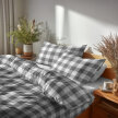 Pościel z Kory 140x200 + 1x70x80 Bawełna 100% Bielawa Produkt Polski - Krata szara (4)