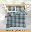 Pościel z Kory 140x200 + poszewka 70x80 POLSKI PRODUCENT - Krata Krzyś turkus (3)