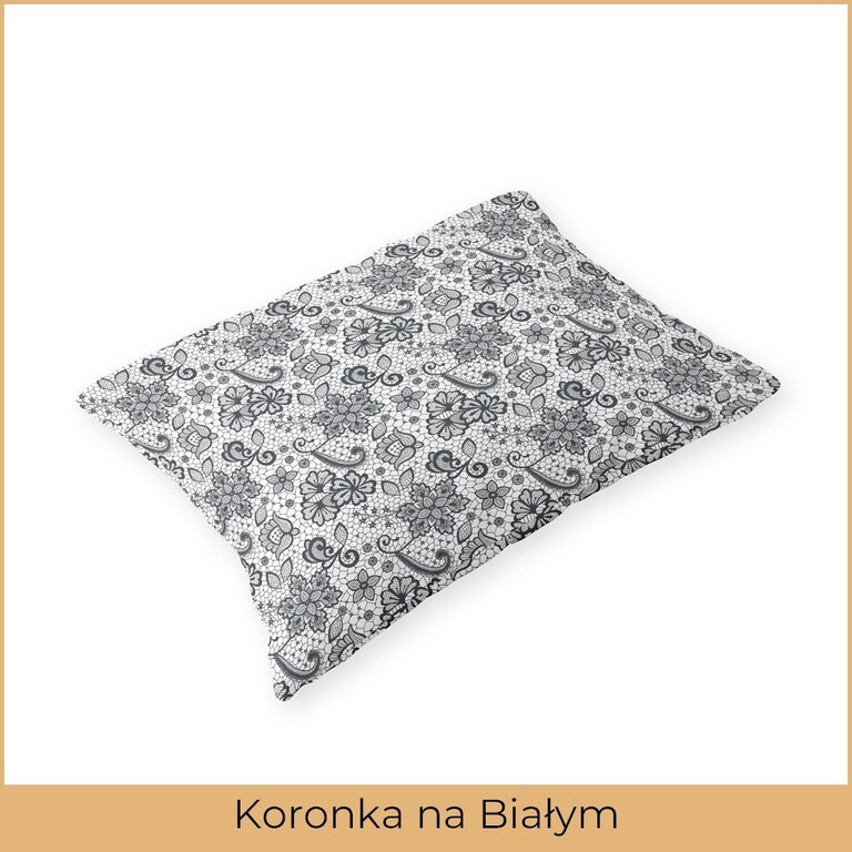 Poszewka 70x80cm na poduszkę 100% bawełna - Koronka na Białym (2)
