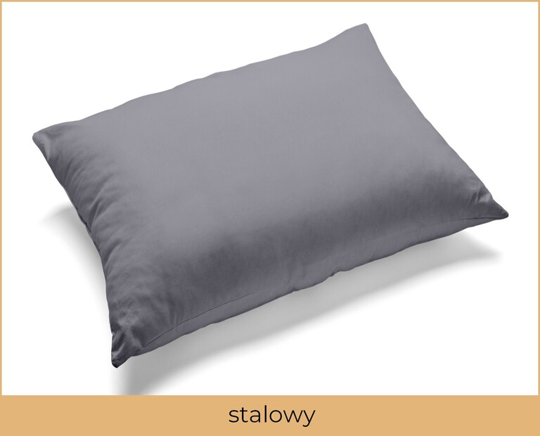 Poszewka na poduszkę 40x60cm BAWEŁNA 100% CERTYFIKAT - Stalowy (2)