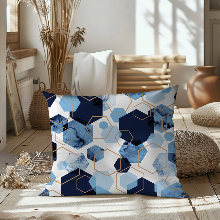 Poszewka na poduszkę 50x60cm BAWEŁNA CERTYFIKAT - 1611 niebieski (7)