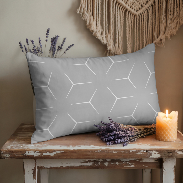 Poszewka na poduszkę 40x60cm BAWEŁNA 100% CERTYFIKAT - Milano Szare (2)