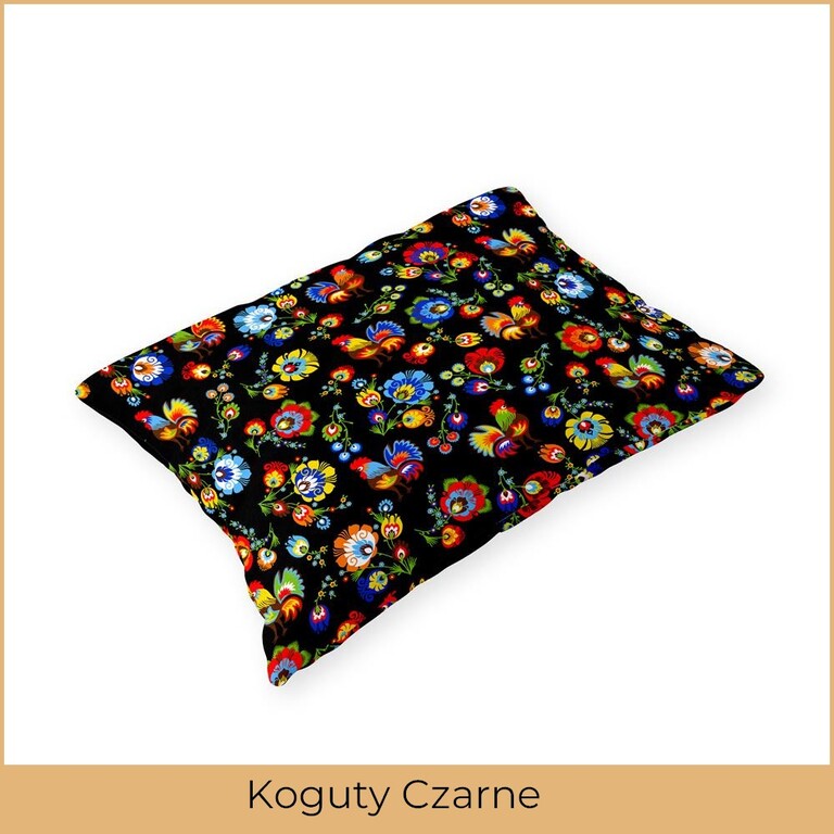 Poszewka 70x80cm na poduszkę 100% bawełna wzór: koguty czarne (2)
