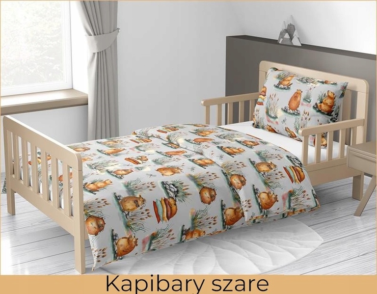 Pościel w kapibary 160x200 pościel kapibara szara CERTFIKAT - 100% bawełna (7)
