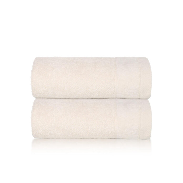 Zestaw 2x RĘCZNIK KĄPIELOWY 70x140 SPA HOTELOWY Duży Bawełniany 550g/m2 - VITO Kremowy (2)