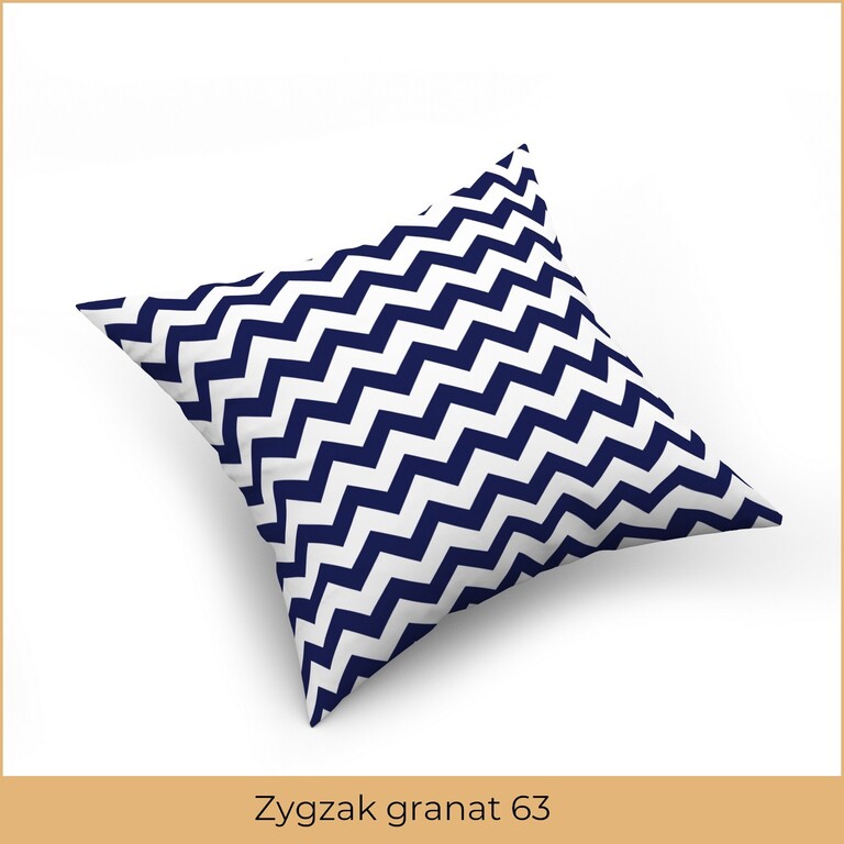 Poszewka na poduszkę jasiek 40x40 100% BAWEŁNA Zygzak granat 63 (2)