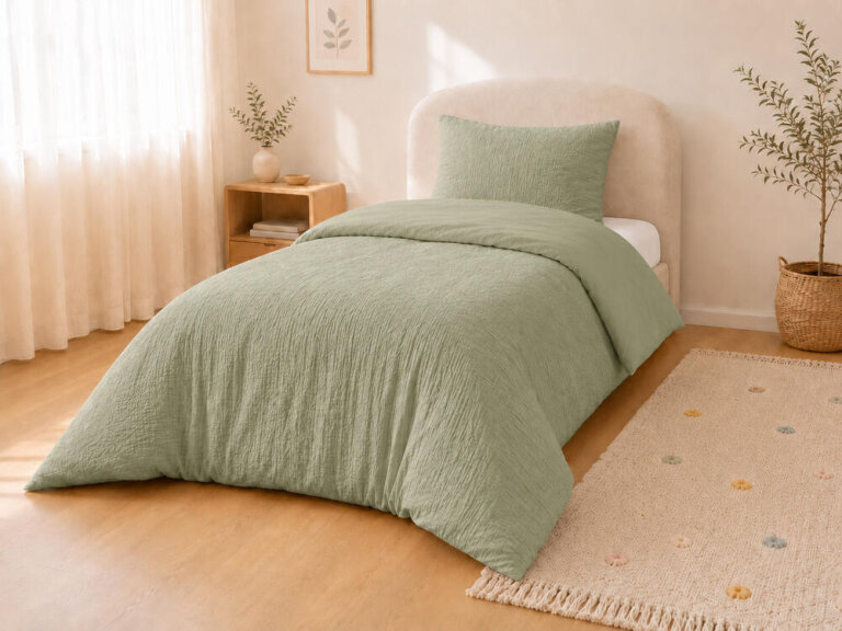 Pościel muślinowa 100x135 dziecięca - dwuwarstwowy muślin 140g/m2 + bawełna 120g/m2 Mint (2)