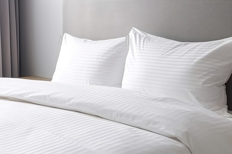 POŚCIEL HOTELOWA BIAŁA 200x220 ADAMASZEK + 2x 50x70 150g 50% baw. 50%poliester (3)