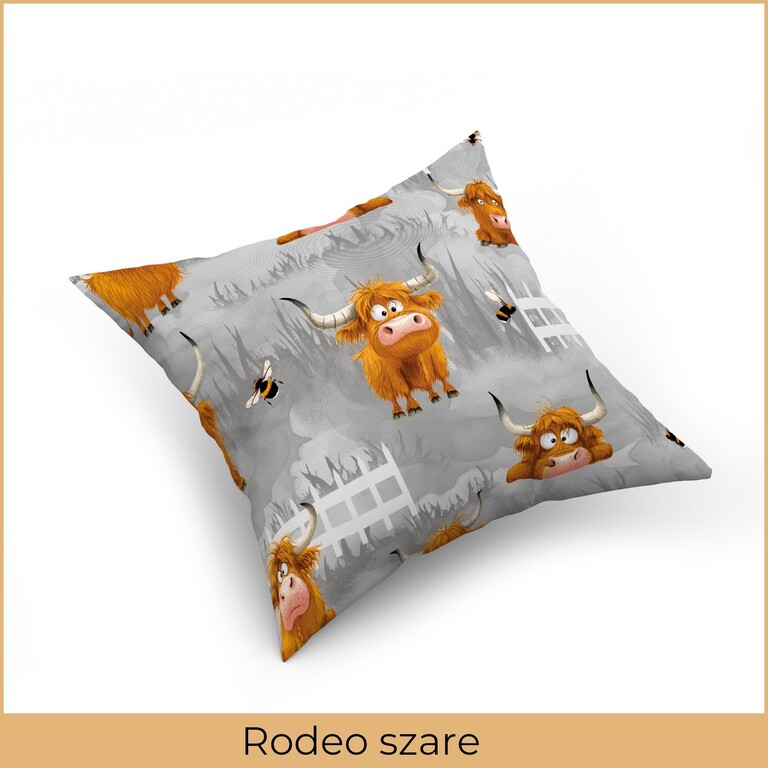 Poszewka na poduszkę jasiek 40x40 100% BAWEŁNA - Rodeo Szare (2)
