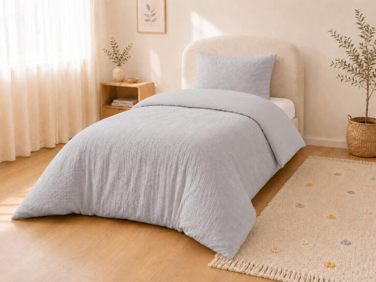 Pościel muślinowa 100x135 dziecięca - dwuwarstwowy muślin 140g/m2 + bawełna 120g/m2 Grey (2)