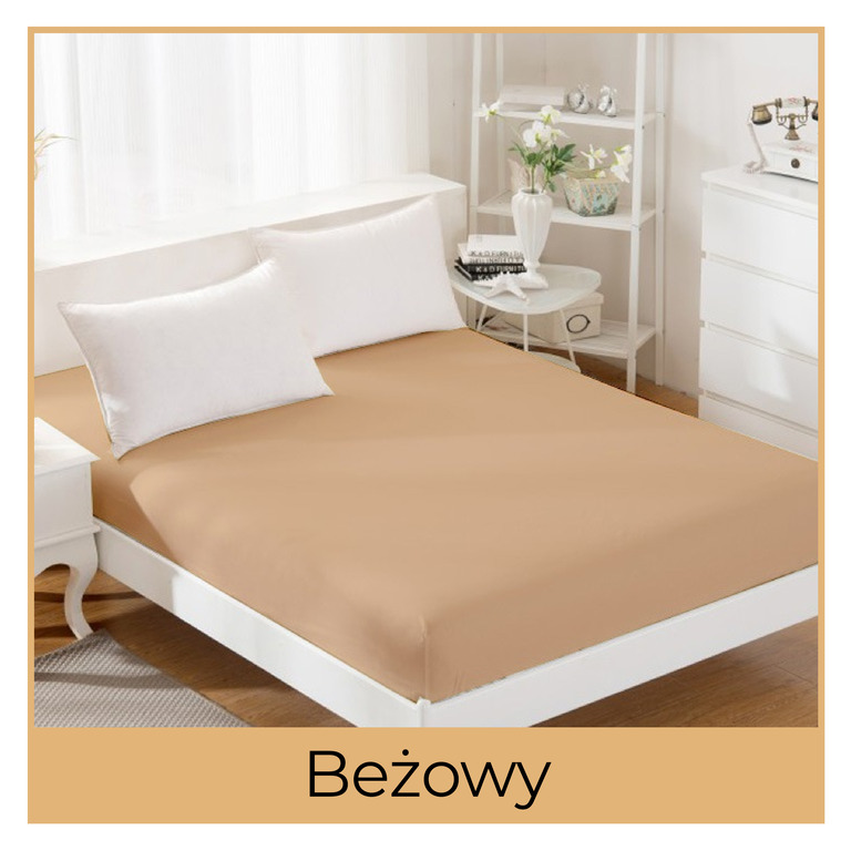 Prześcieradło JERSEY 120x200 Z GUMKĄ Beżowy (2)