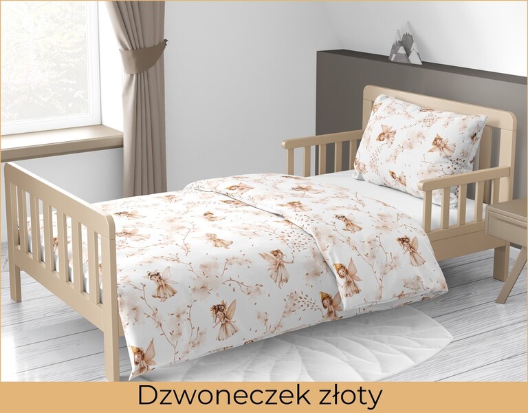 Pościel DZIECIĘCA 140x200cm dla dziecka  100% bawełna CERTYFIKAT Dzwoneczek złoty (3)