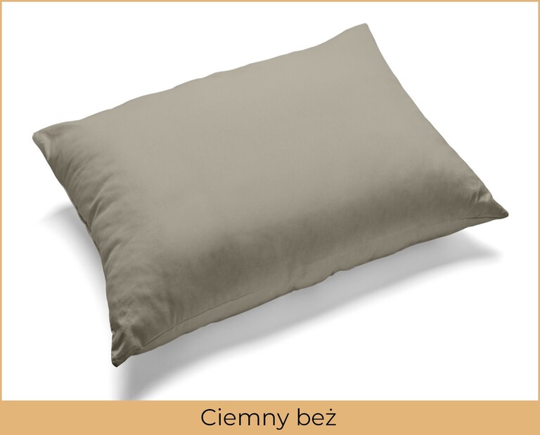 Poszewka na poduszkę 40x60cm BAWEŁNA 100% CERTYFIKAT - Ciemny Beż (2)