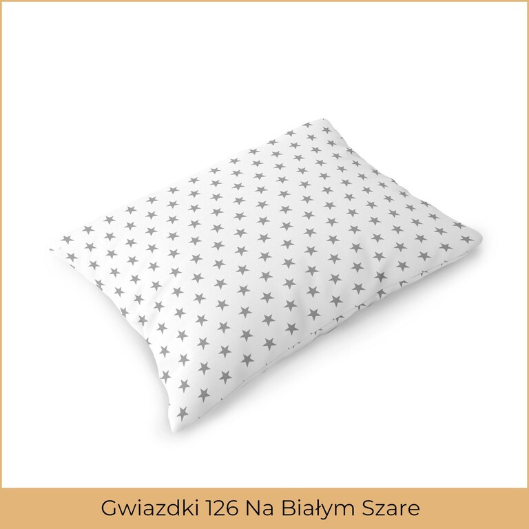 Poszewka 70x80 na poduszkę 100% bawełna wzór: Gwiazdki 126 Na Białym Szare (2)