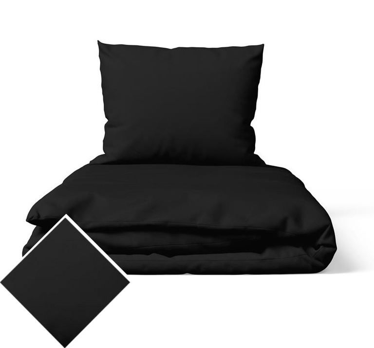 Komplet Pościeli 160x200 + 2x70x80, 100% Bawełna, 140g/m2, kolor: CZARNY (1)